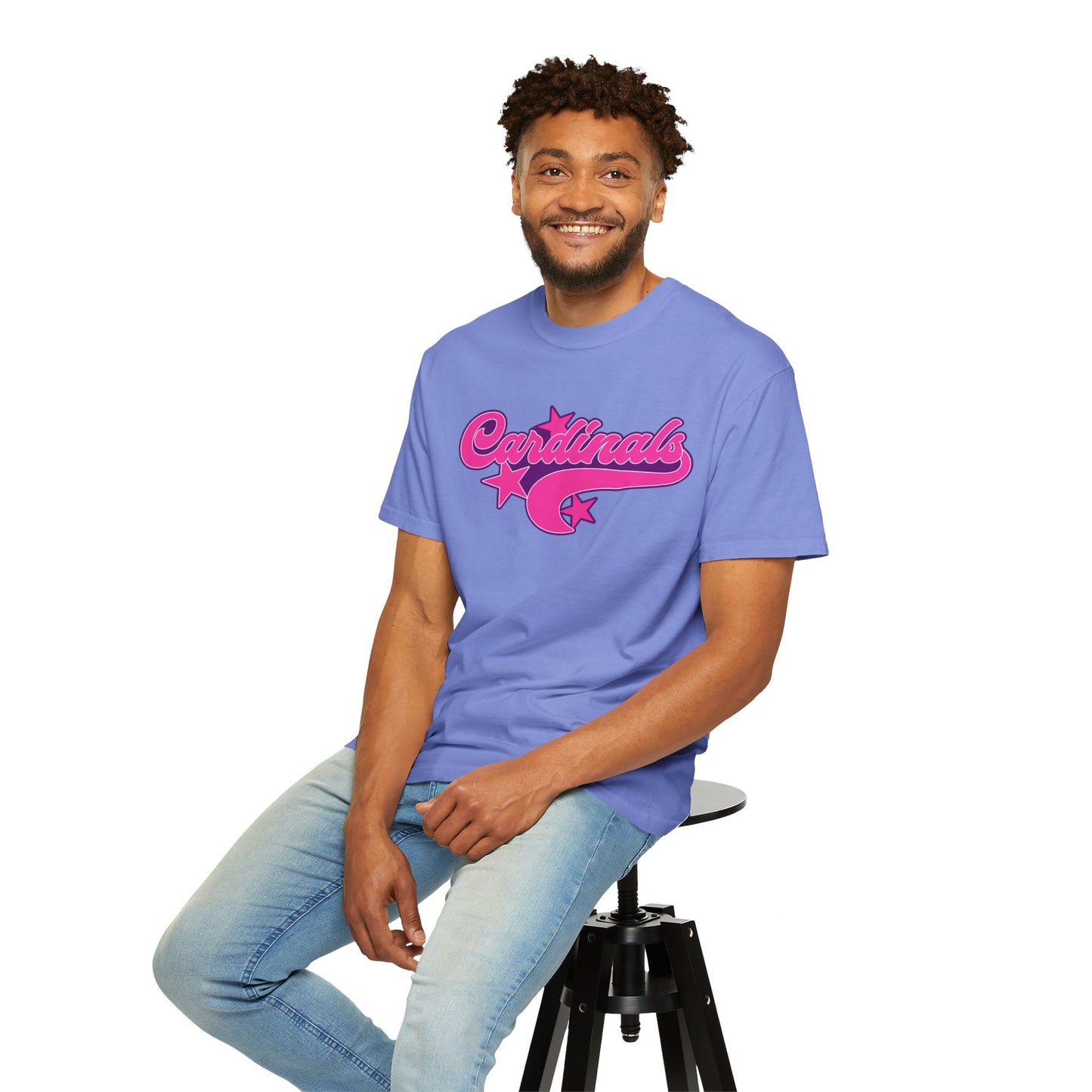 Pink Cardinal Star Tee - Comfort Colors