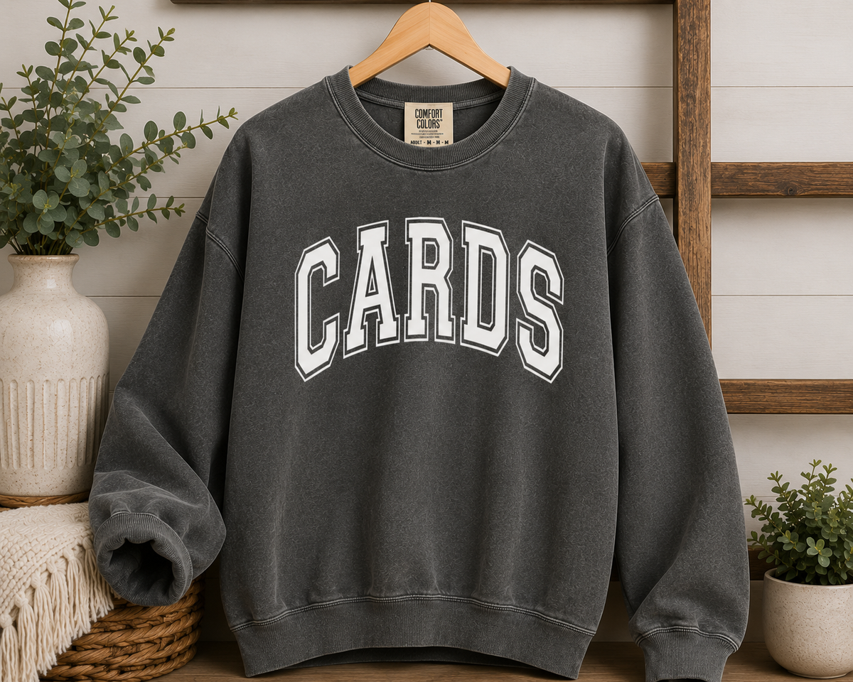 Vintage-Style 'CARDS' Sweatshirt - Comfort Color