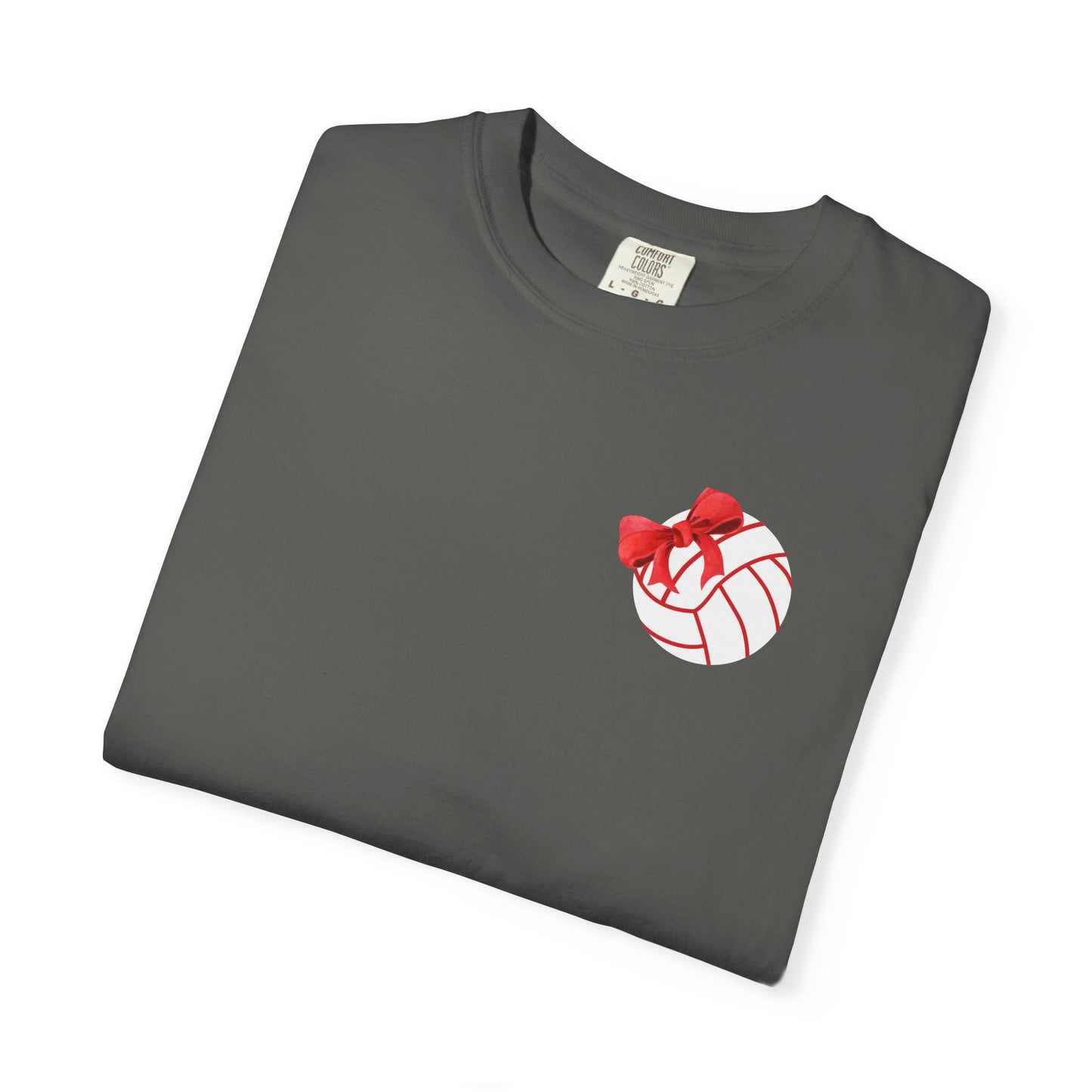 Cardinal Bows & Volleyballs Tee-  Comfort Colors