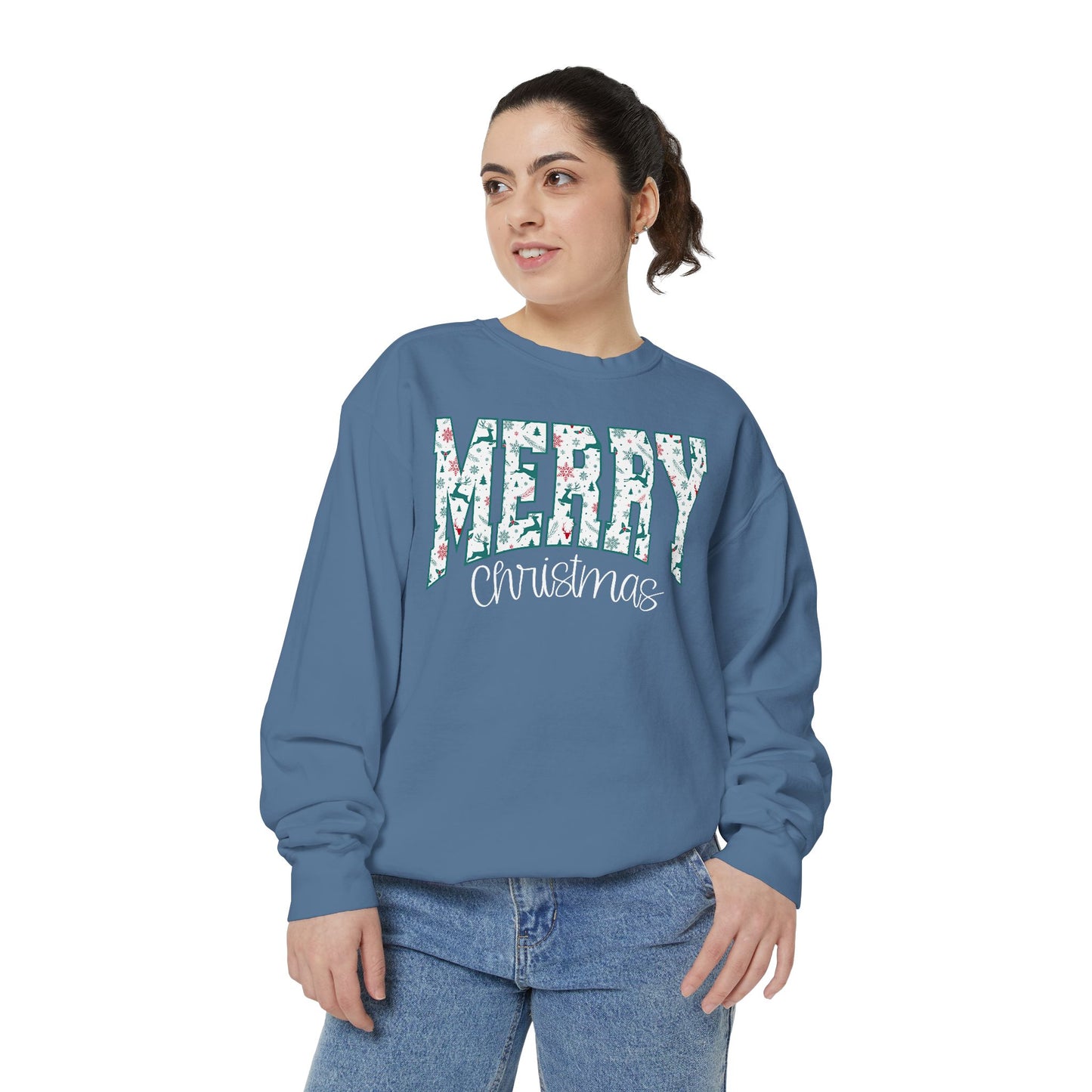 Merry Floral Sweatshirt - Comfort Colors