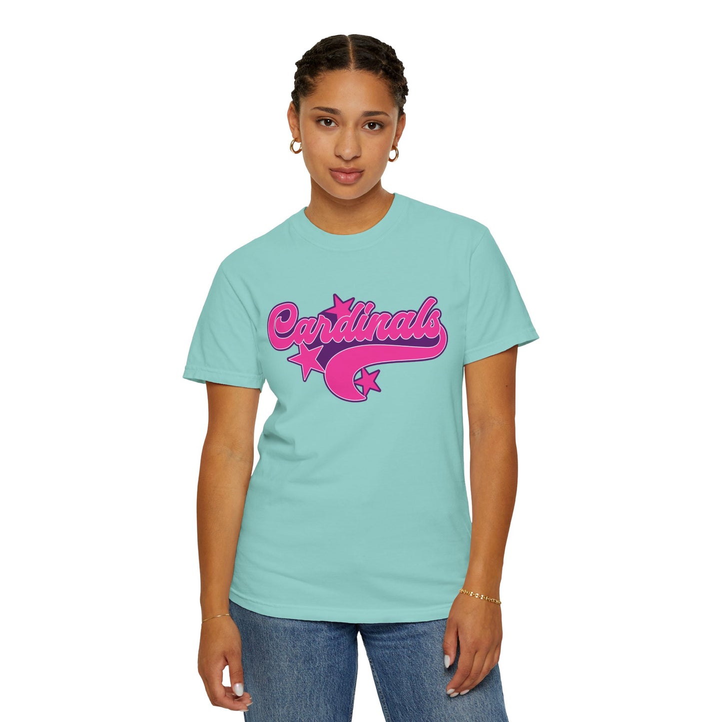 Pink Cardinal Star Tee - Comfort Colors