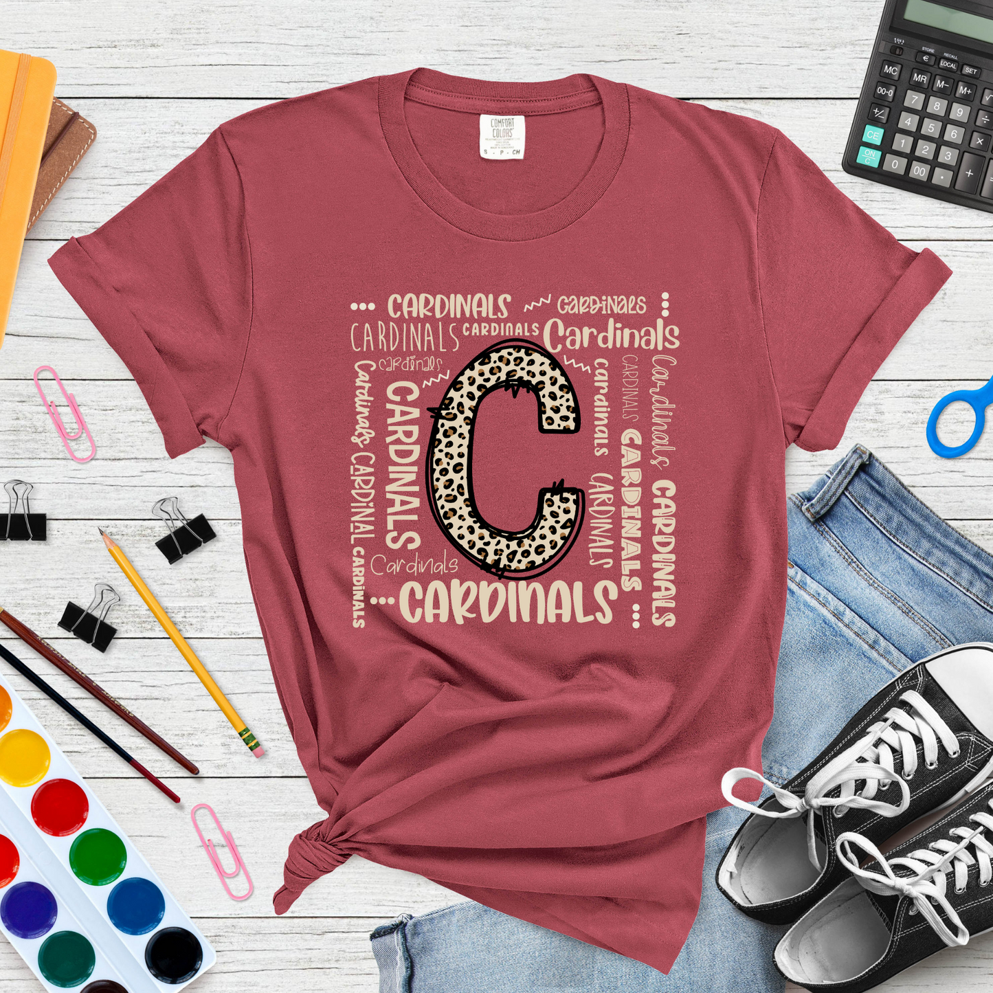 Cardinal Collage with Leopard C