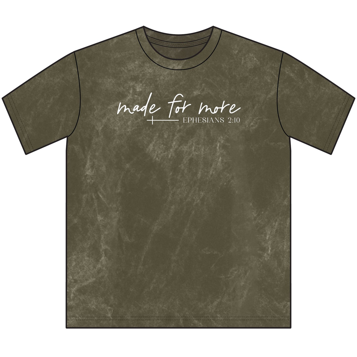 Made For More script cross Ephesians 2:10 T-Shirt | Vintage washed tee