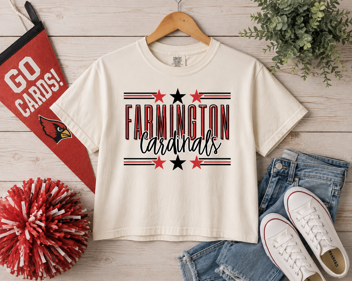 PW- Cropped Farmington Stars Tee