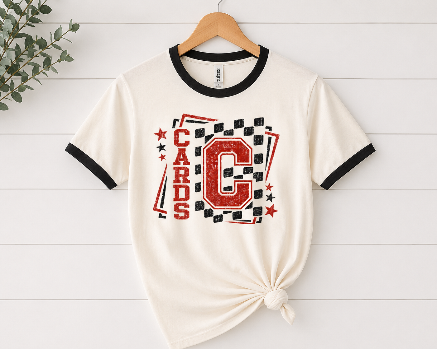 Cards RetroCheckered Ringer Tee