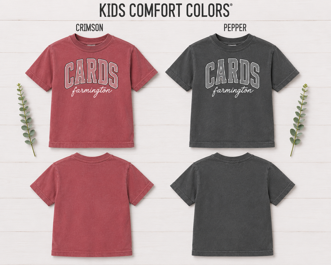 CARDS Varsity Stripe Comfort Color Tee  I  Adult & Kid Sizes