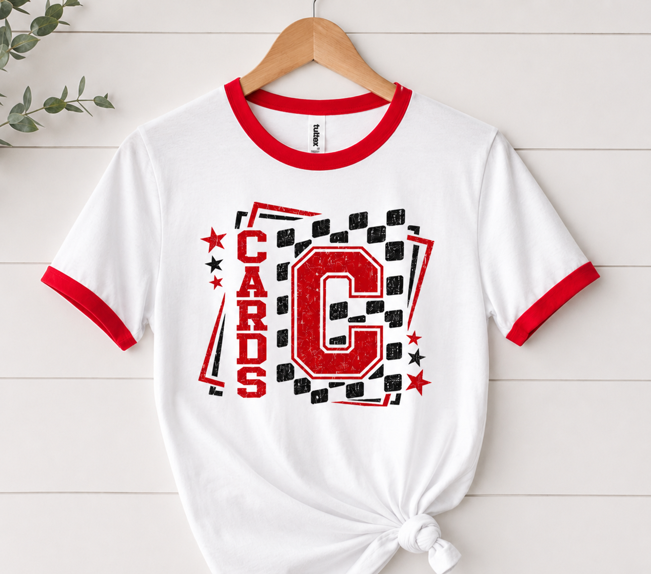Cards RetroCheckered Ringer Tee