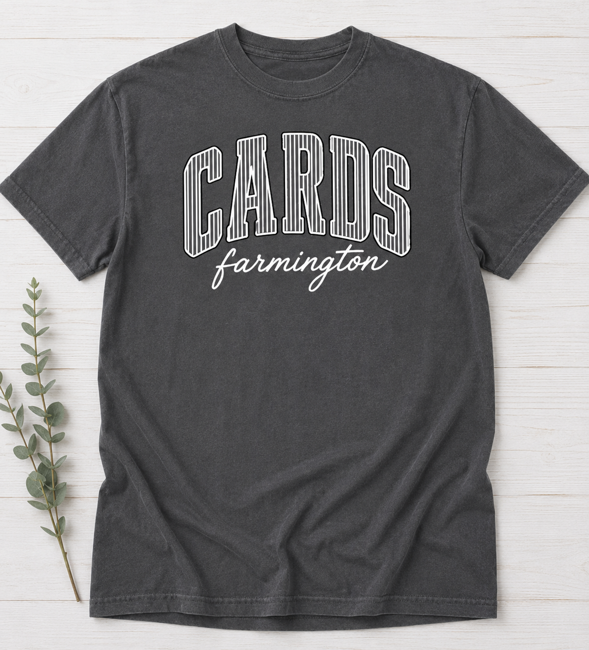 CARDS Varsity Stripe Comfort Color Tee  I  Adult & Kid Sizes