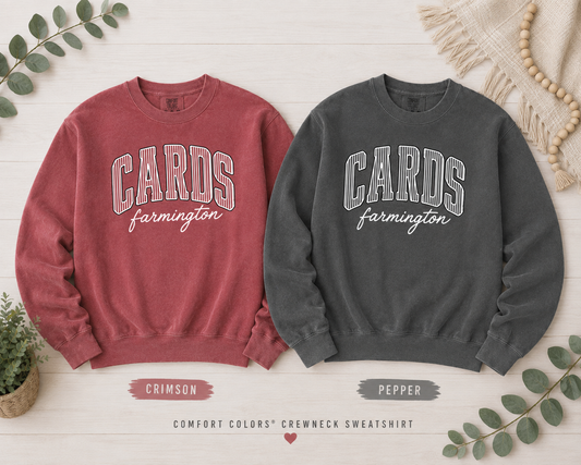 CARDS Varsity Stripe Comfort Color Sweatshirt