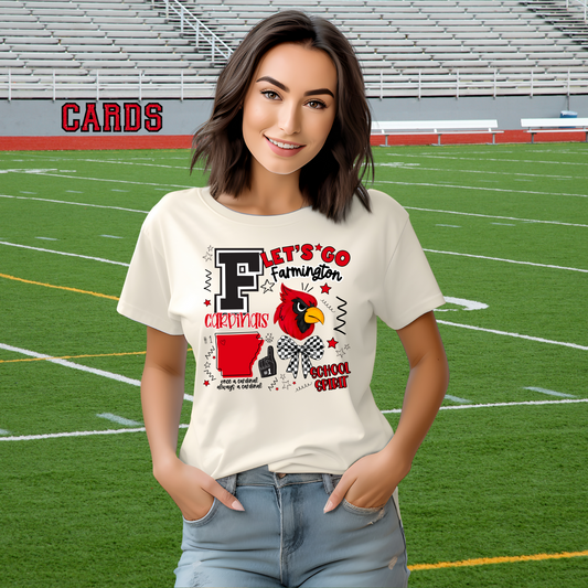 Farmington Cardinals Spirit T-Shirt | Comfort Colors