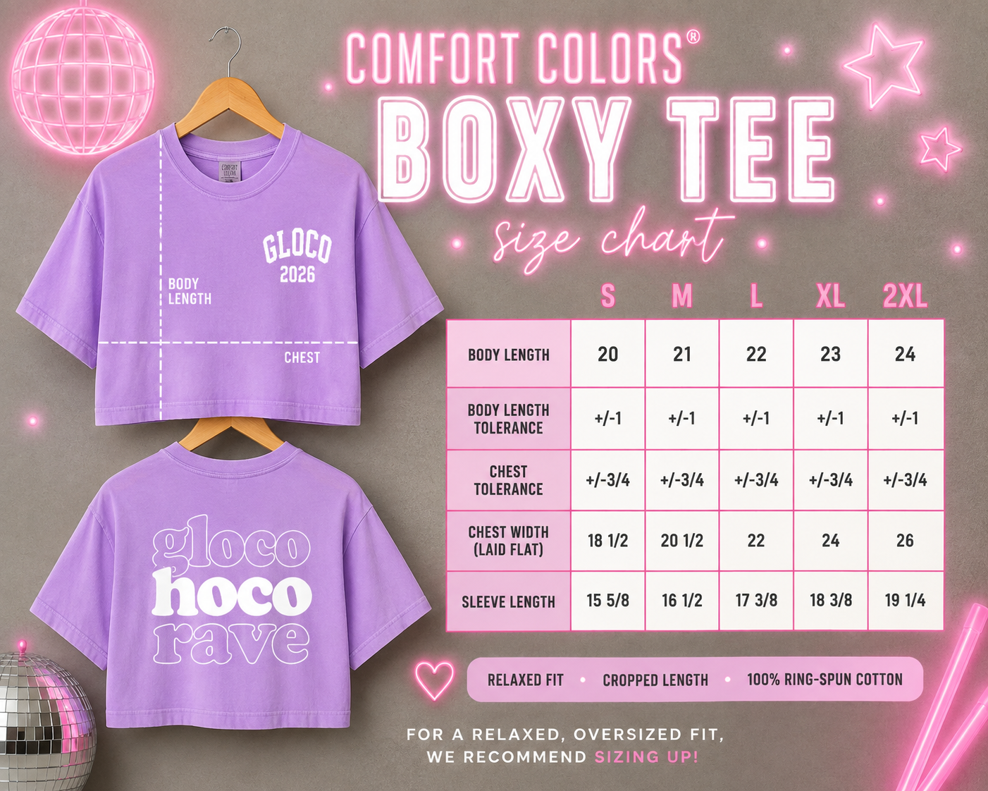 Cropped/Boxy Comfort Colors GLOCO  I Adult Sizes