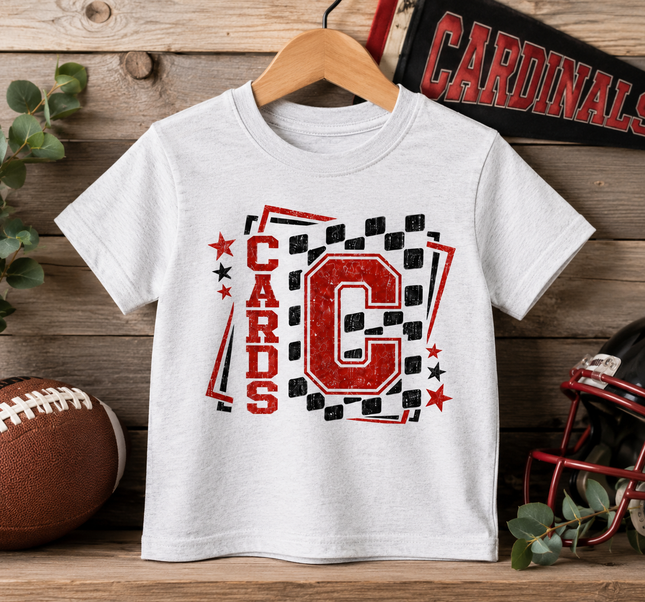 PW-Cards Retro Checkered Tee   I    Adult & Kid Sizes