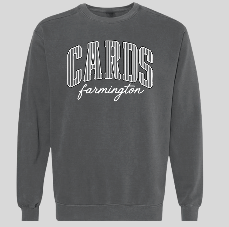 CARDS Varsity Stripe Comfort Color Sweatshirt