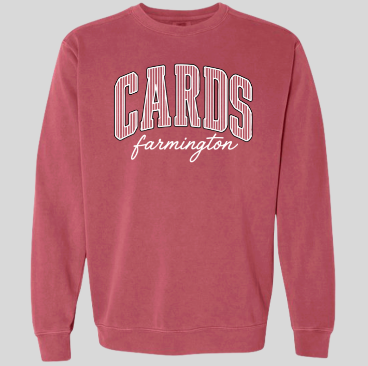 CARDS Varsity Stripe Comfort Color Sweatshirt