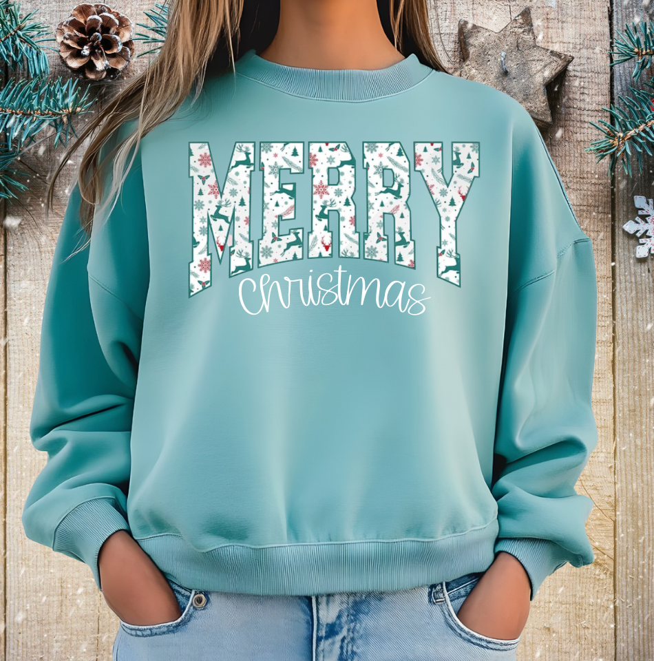 Merry Floral Sweatshirt - Comfort Colors