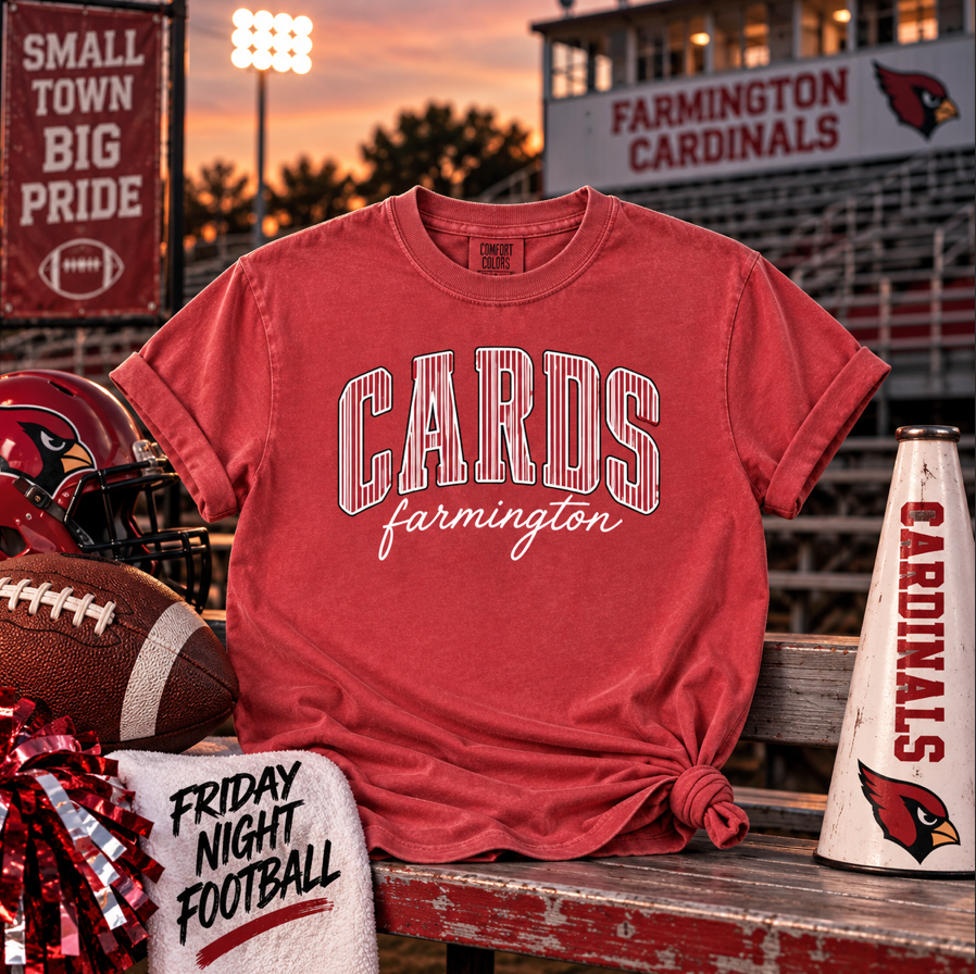 PW Cards Stripe Comfort Color Tee  I  Adult & Kid Sizes